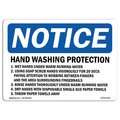 Signmission OSHA Sign, Hand Washing Protection 1. Wet Hands Under, 10in X 7in Aluminum, 7" W, 10" L, Landscape OS-NS-A-710-L-13217